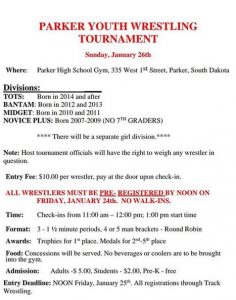 Parker Youth Wrestling Tournament - 1/26/20 @ Parker High School Gym